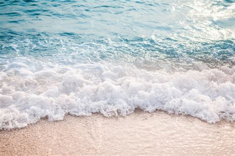 Premium Photo Soft Wave Of Blue Ocean On Sandy Beach