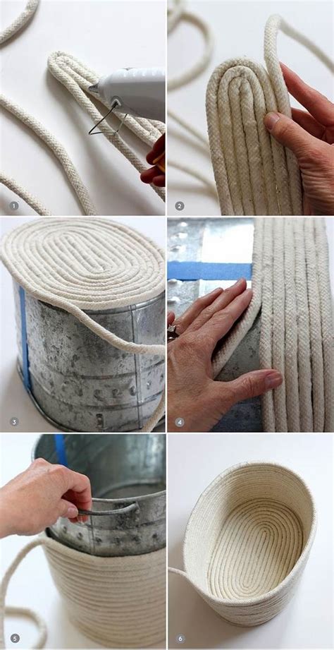No Sew Rope Basket 3 Easy Diy Ideas And Picture Tutorials