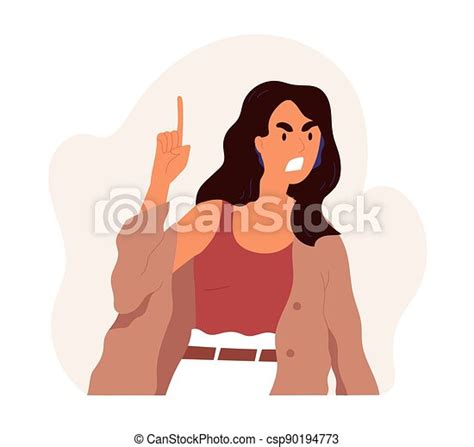 Furious Angry Woman Shouting And Screaming With Rage Annoyed Female Character With Aggressive