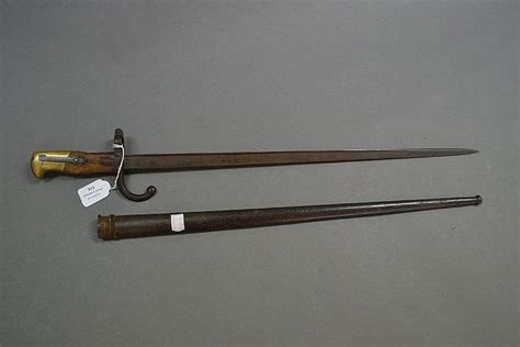 1876 French Gras Sword Bayonet With Scabbard Edged Weapons