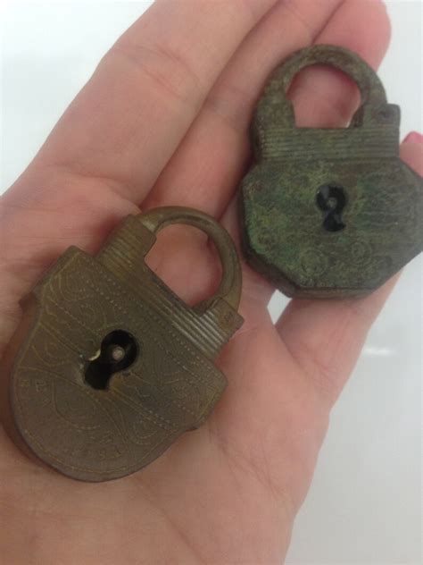 2 Vintage Padlocks Antique Padlock Key Brass Russia 1800s Etsy