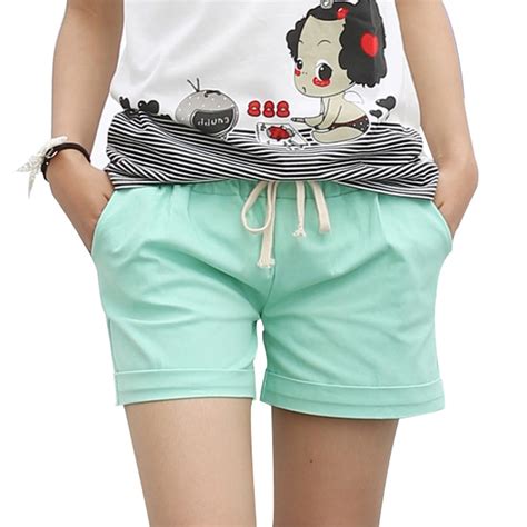 Danjeaner 2018 Summer Style Shorts Women Candy Color Elastic With Belt