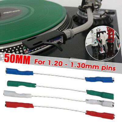 4X 7N Silver Turntable Phono Cartridge Headshell Wire Leads Cables 1 2