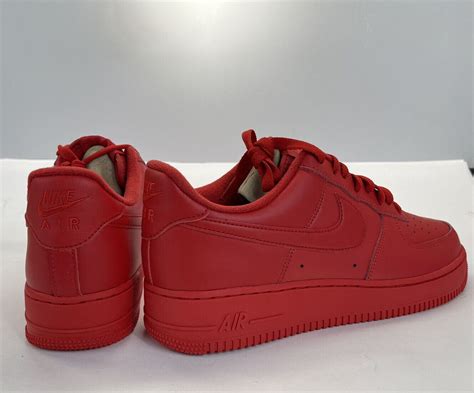Nike Air Force 1 Mens Sz 10 Retro 07 Lv8 Og Low Triple Red Sneakers