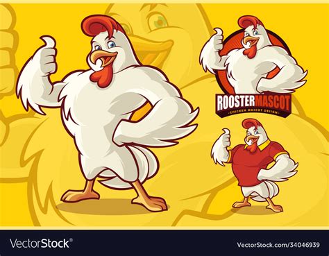 Chicken Mascot For Food Business With Optional Vector Image