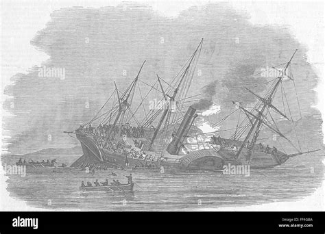 Ships The Orion Sinking 1850 Illustrated London News Stock Photo Alamy