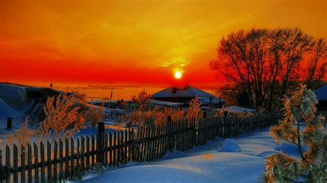 Download Snow House Winter Earth Photography Sunset Hd Wallpaper