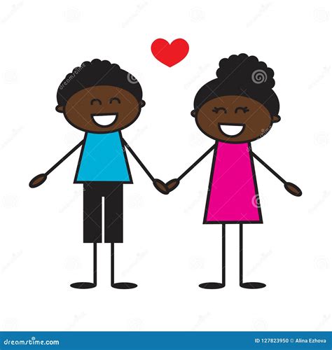 African American Couple In Love Vector Stock Vector Illustration Of Couple Heart 127823950