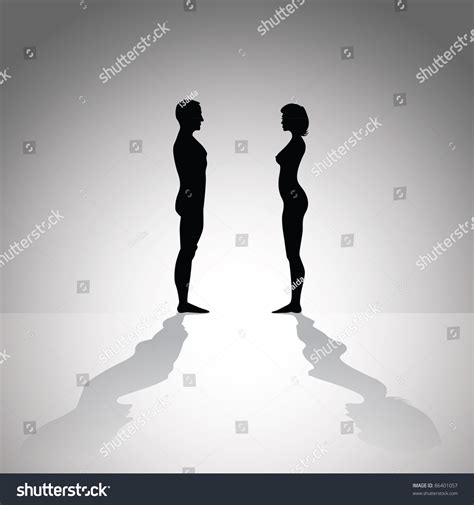 Silhouette Of Naked Man And Woman Body Royalty Free Vector My Xxx Hot