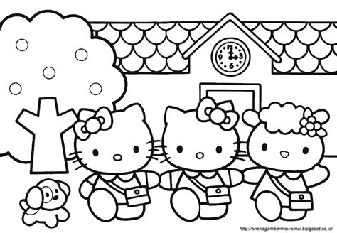 Gambar Mewarnai Hello Kitty Untuk Anak Paud Dan Tk