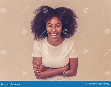 Young Attractive Cheerful African American Woman Smiling Happy Human Expressions And Emotions