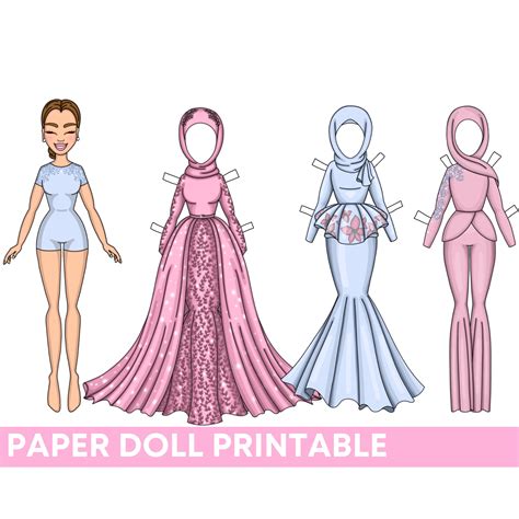 Paper Doll With Clothes Printable Diy Activities For Kids Etsy