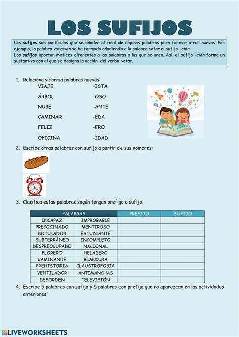 Prefijos Y Sufijos Ficha Interactiva Y Descargable Puedes Hacer Los 74a