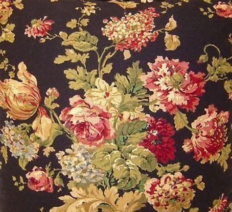 Vintage Fabric French Large Scale Floral Pattern English Cottage Look