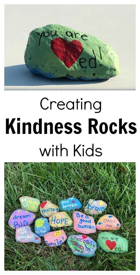 Further down, you'll find a list of ways your kids can spread kindness. Creating Kindness Rocks with Kids | Kindness projects ...