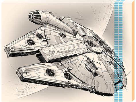 Star Wars Episode Vii Millennium Falcon Pencil Art Canvas Buy Online