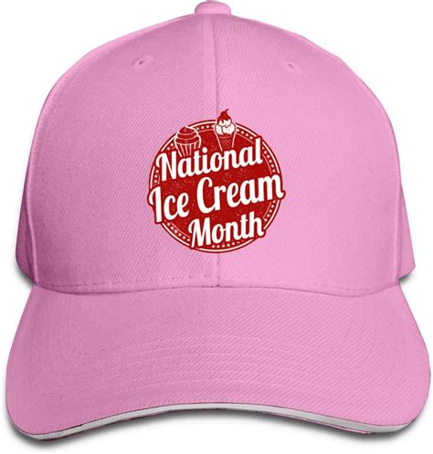 National Ice Cream Month Peaked Baseball Cap Hat Baseball Sun Hat