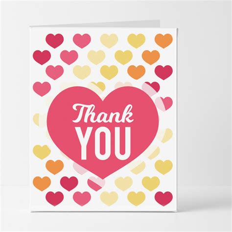 Thank You Cards Hearts T Card