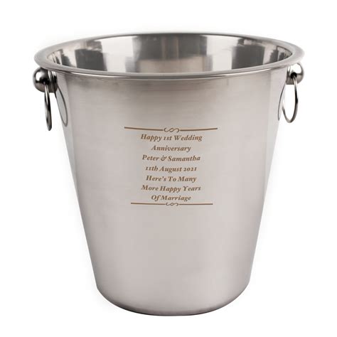Personalised Any Message Stainless Steel Ice Bucket Love My Ts