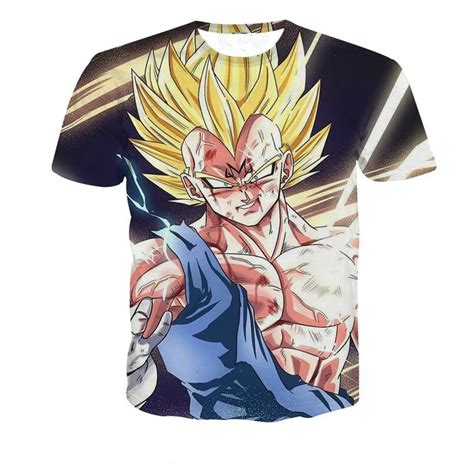 Classic Anime Dragon Ball Z T Shirt Super Saiyan 3d T Shirt Tees Animation Cool Vegeta Hip Hop