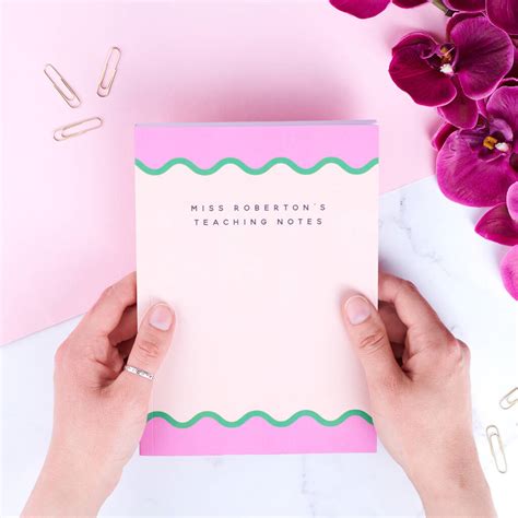 Personalised Colourful Scallop Notebook Planner By Oakdene Designs