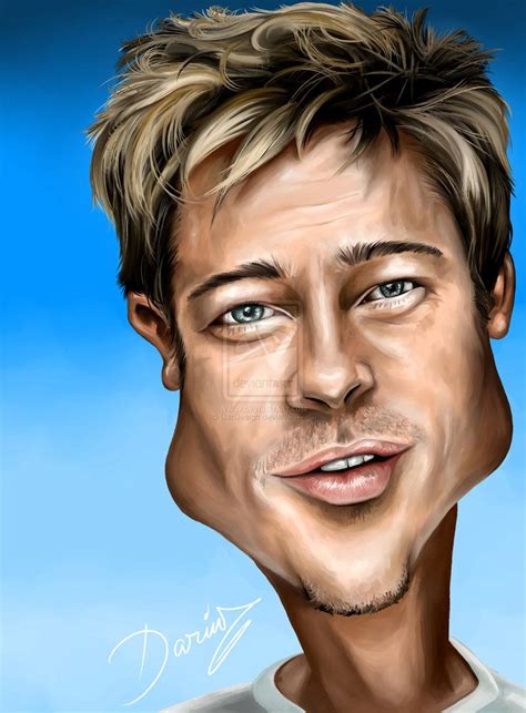 Brad Pitt Celebrity Caricatures Caricature Sketch Celebrities Funny