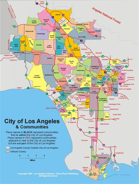 Los Angeles Politische Landkarte Karte Von Los Angeles Politische