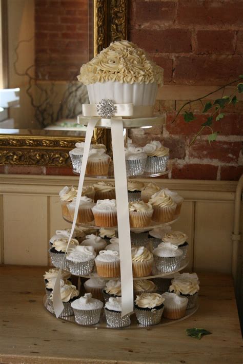 Ivory Wedding Cupcake Tower Wedding Cupcakes Cupcake Tower Wedding