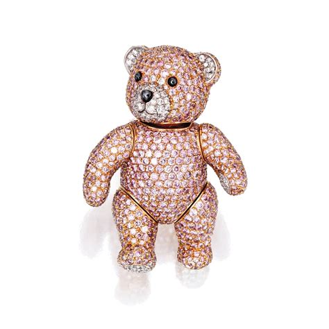Graff Teddy Bear Brooch Gemstone Brooch Diamond Brooch Pink