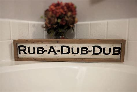 Rub a Dub Dub Bathroom Sign by OliveBranchDesignz on Etsy https://www