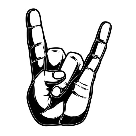 Premium Vector Human Hand With Rock And Roll Sign Design Element For