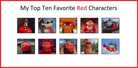 Top 10 Favourite Red Characters Volume 1 By Geononnyjenny On Deviantart