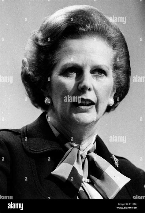 London Meeting Prime Minister Margaret Thatcher Black And White Stock