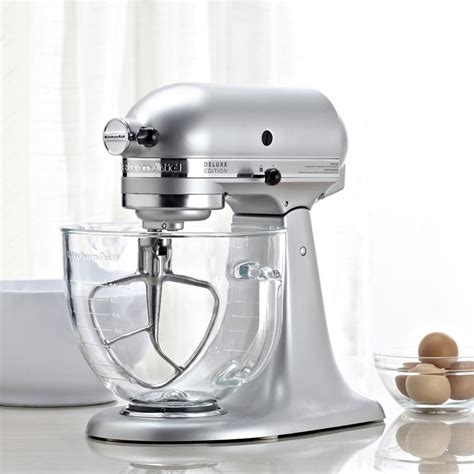 Kitchenaid Deluxe Edition Stand Mixer Wglass Bowl 5 Qt Silver