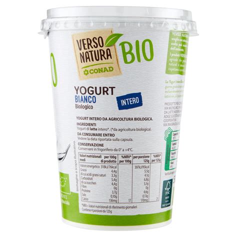 Yogurt Bianco Biologico Intero G Conad Online Conad