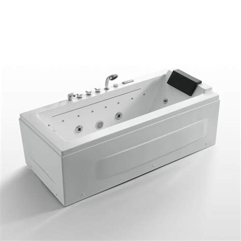 Empava 30 In W X 67 In L White Acrylic Rectangular Left Drain Alcove Whirlpool And Air Bath