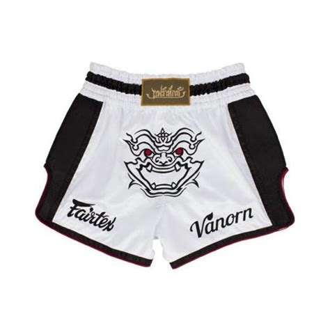 Fairtex Slim Cut Muay Thai Shorts White Vanorn The Fight Factory
