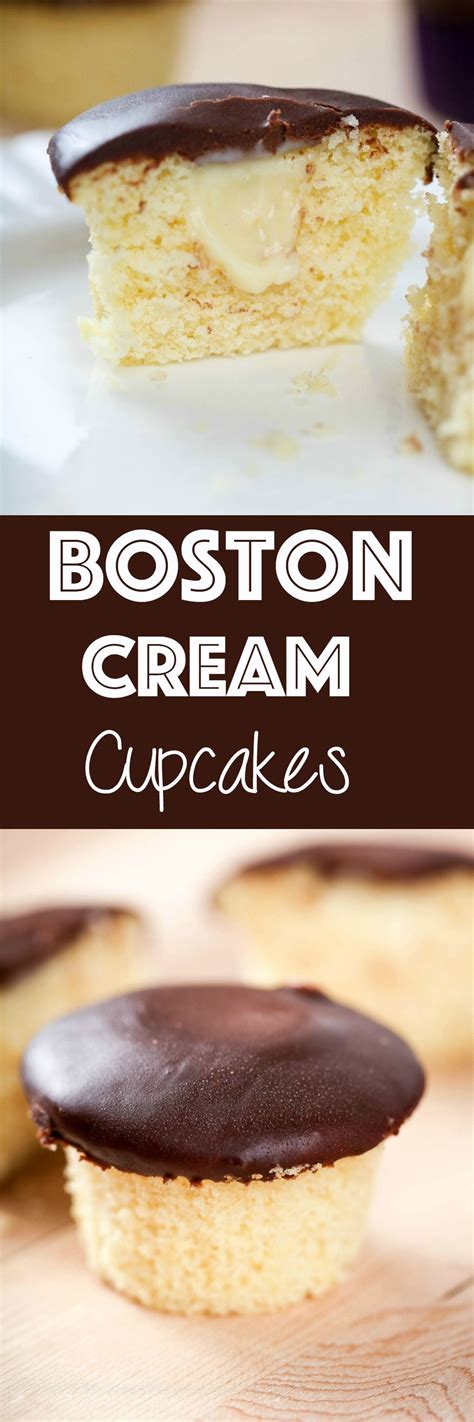 Yellow cupcakes filled with vanilla pudding and topped with a creamy chocolate frosting, these boston cream pie cupcakes definitely won't disappoint. Boston Cream Pie Cupcakes: Tender cupcakes filled with ...