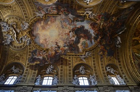 Early europe and colonial americas date: Il Gesu, nave ceiling decorations, Baroque, 16th cent (4 ...