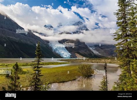 Robson River And Mount Robson In Mount Robson Provincial Park British
