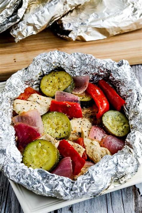 Wrap up different veggies, meat, and seasonings for easy foil packets meals. Low-Carb Tin Foil Dinners - Kalyn's Kitchen