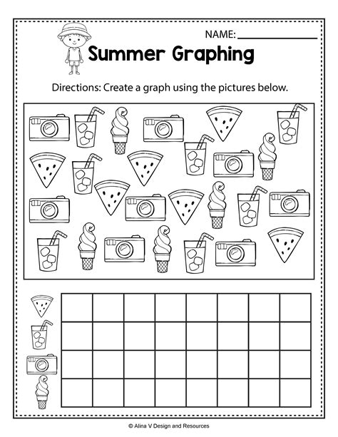 Summer Graphing Summer Math Worksheets And Activities For Preschool