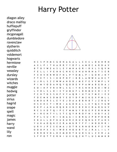 Harry Potter And The Sorcerers Stone Word Search Wordmint Word Hard