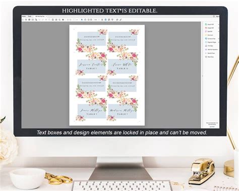 Double Sided Place Cards Printable Place Card Template Etsy