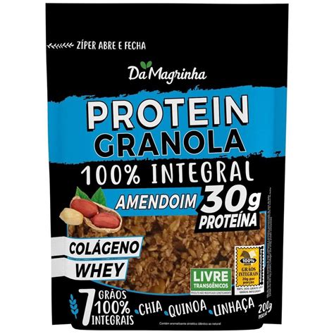 Granola DA MAGRINHA Protein Integral Amendoim g Proteína Colágeno Whey g