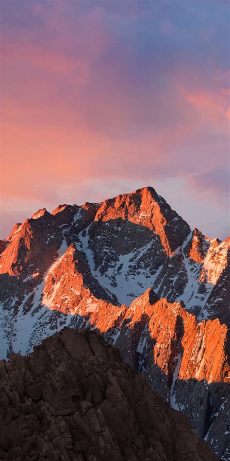 Macos Sierra Wallpaper 4k Mountain Peak Sunset Evening 3987