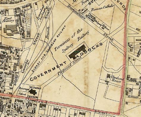 Detail Showing Sydney Terminus From Woolcott And Clarkes Map Of The City