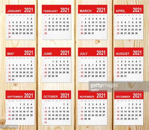 2021 Calendar On Wall High Res Illustrations Getty Images