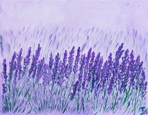 Lavender Day Painting In 2020 Flower Painting Canvas Landscape