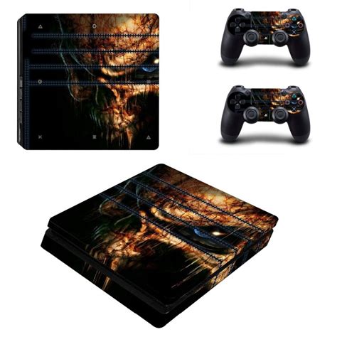 Skull Vinyl Decal Ps4 Slim Sticker For Ps4 Slim Console And Two